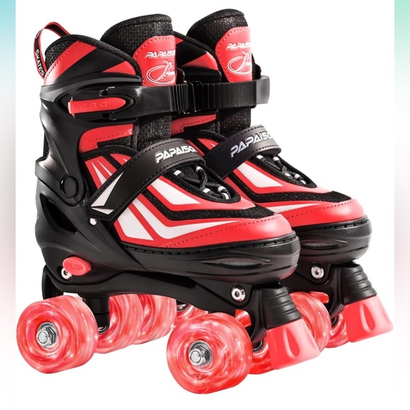 Roller Skates Boys Girls, 4 Size Adjustable Rollerskates Light Up Wheels Youth L - Picture 1 of 8